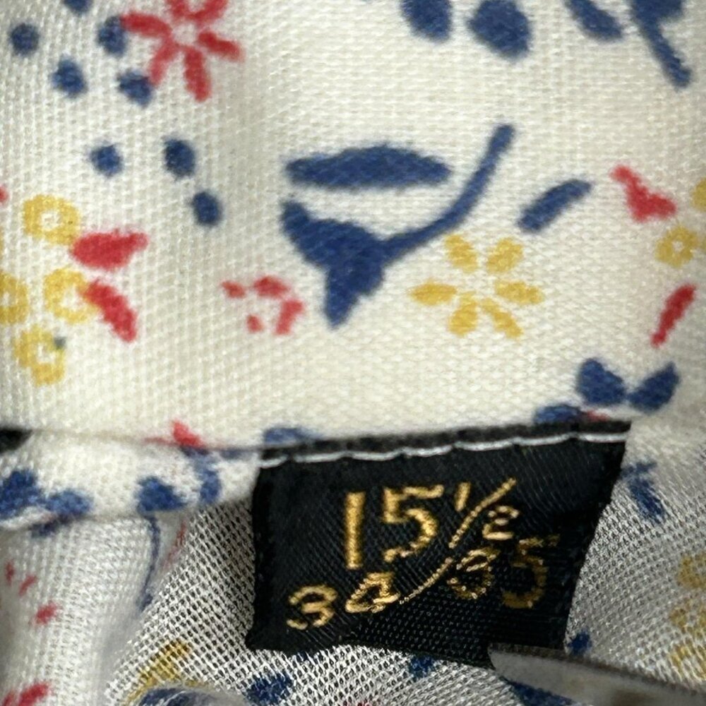 Vintage JCPenney Shirt Mens 15.5 34/35 Multicolor Plaid Floral 70s Funky Retro - Picture 5 of 11